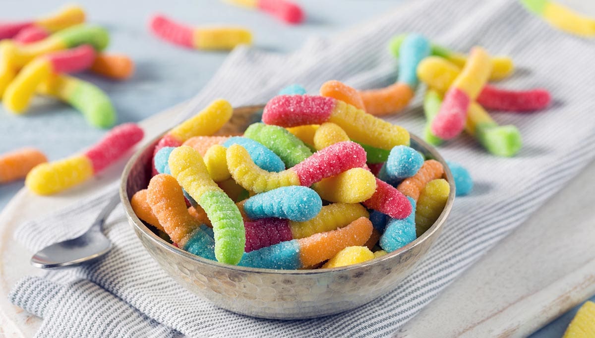 Sweet Sour Neon Gummy Worms